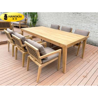 China Modern Hotel Villa Resort Project High End Luxury Teak Furniture Outdoor Garden Dining Set for sale