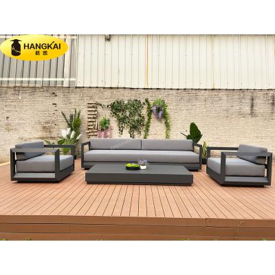 China Modern aluminum furniture 2 seater 3 seater 1 seater fabric outdoor garden dining set for sale