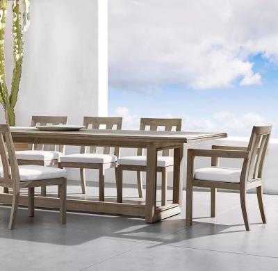 China Modern luxury teak garden furniture sets outdoor teak dining table with chair set for sale