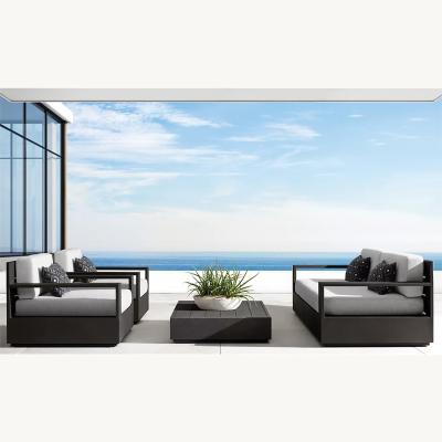 China OEM Modern Hot Selling Outdoor Armless Aluminum 4 Piece Sofa Set Garden for sale