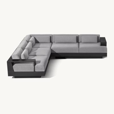 China Modern Outdoor Resort Patio Furniture Sectional Couch Modular Garden Sofa Set Aluminum Lounge Chair for sale