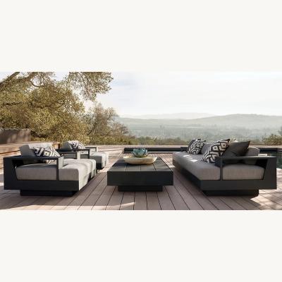 China Modern outdoor metal patio sofa garden furniture cast aluminum sofa furniture high end luxury set for sale