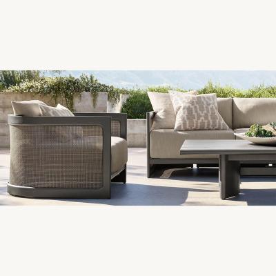 China Modern Aluminum Sofa Back Garden Furniture Outdoor Resin Sofa Patio Furniture Set for sale