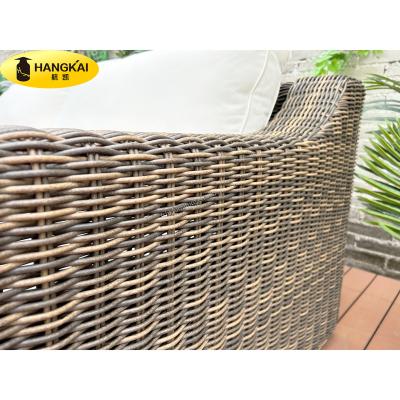 China Modern High End Luxury Rattan Patio Furniture Strap Outdoor Rattan Sofa Set for sale