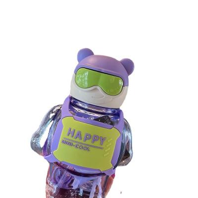 China New Cartoon Bear Cartoon Bear Celebrity Water Cup Large Capacity Fashion Personality Straw Cup Plastic Student Hand Contemporary Net Super Cool Office for sale