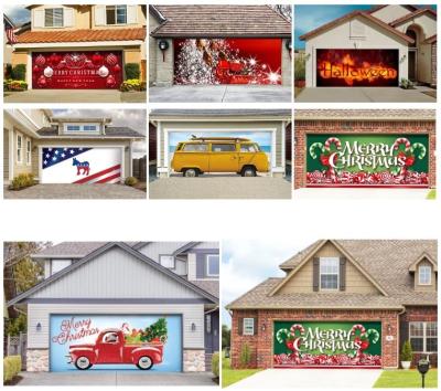 China Eco - Friendly Custom Christmas Decor Single Garage Door Cover for sale