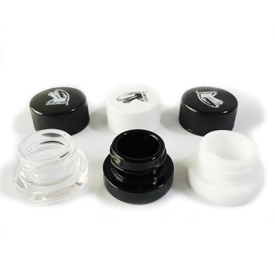 China Wholesale Round Cosmetic Sharpe 5ml 9ml Mini Glass Container Cosmetic Jar For Extract Oil Concentrate for sale