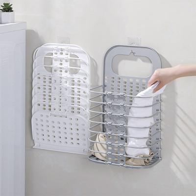 China Wholesale Lightweight Folding Hollow Design Durable Plastic Hanging Clothes Storage Baskets For Dirty Clothes for sale