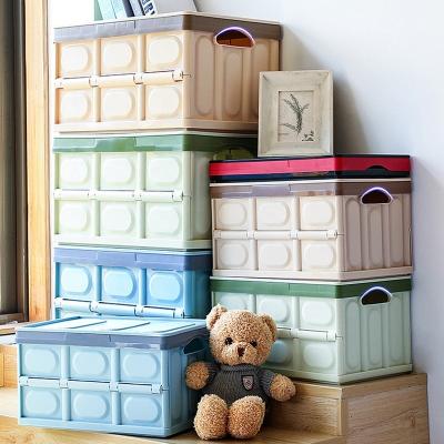 China Folding Bin Plastic Storage Cartons Folding Storage Box Plastic Clothes Organizer Collapsible Plastic for sale