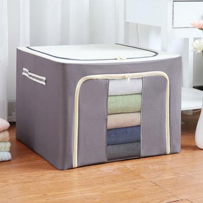 China Transparent Folding Oxford Cloth Window Design Folding Comforter Storage Box With Expanded Hand Held for sale