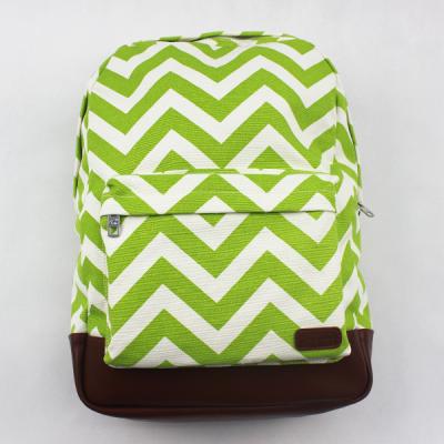 China Reusable Special Custom Canvas Backpacks Bright Stripe With Two Tones for sale