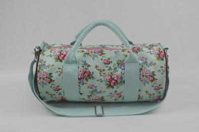 China Canvas Weekend Travel Bag Ladies Large Capacity Floral Pattern For Holiday for sale