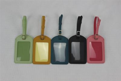 China Eco Friendly PU ID And Card Holder Luggage Tag Name Card Holder Water Resistant for sale