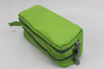 China Leisure Portable Nylon Travel Bag Two Zipper Green Color For Space Saving for sale