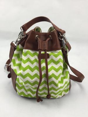 China Green Wavy Bucket Crossbody Shoulder Bags Various Design With Closure Button for sale