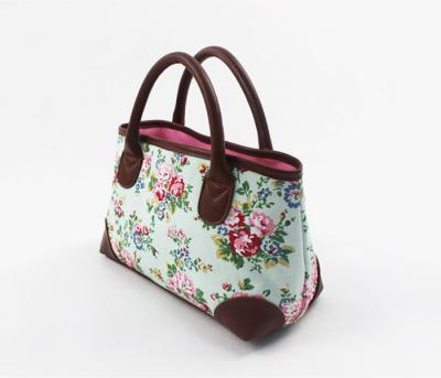 China Modern Colorful Canvas Floral Bag Tote Handbags For Spring / Summer / Autumn for sale