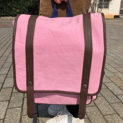 China Large Custom Canvas Backpacks with Polyester Handle CMYK Color for sale