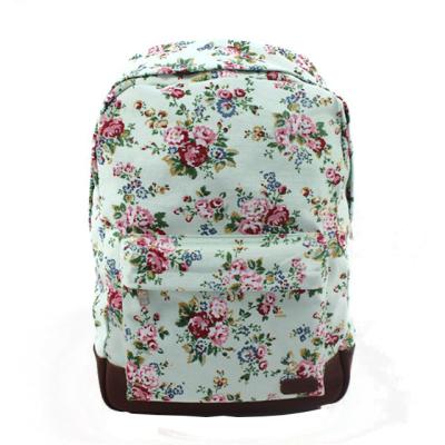 China Classic Custom Canvas Backpacks / Floral School Bags Korea Style for sale