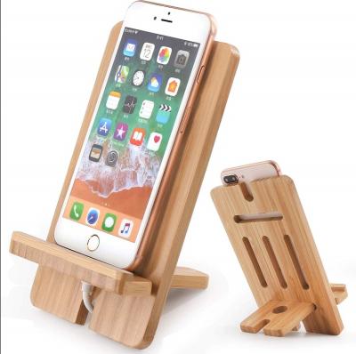 China Adjustable Portable Bamboo Desktop Stand Holder Tablet Mobile Phone Holder Mobile Phone Stand for sale