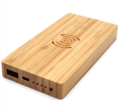 China Mobile Phone Charging Eco-friendly Wood Wireless Power Bank Custom Logo Product Wooden Power Bank 3000mAh for sale