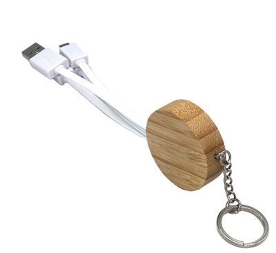 China For Promotional Bamboo Cell Phone Cable USB Charging Cable Android Eco-Friendly Gifts Bamboo 3 in 1 USB Cable for sale