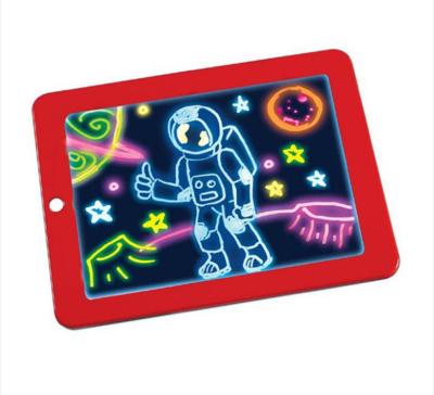 China DIY Paint 2021 High Quality 3D Magic Pad Kids Russian Magic Drawing Board LED Light Kids For Toys Drawing Board With Color Pen for sale