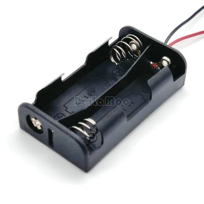 China PP BLM Two AA Battery Holder With Wire Leads 150mm UM3*2 14500 Battery Case for sale