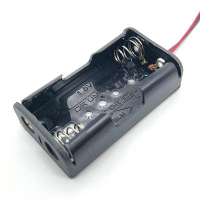 China PP BeiLaMoo Two AA Cell Box With Wire Leads 150mm UM3*2 Battery Holder 14500 Battery Case for sale