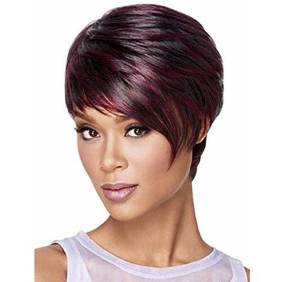 China New Fashionable Synthetic Wigs For Women Fashion Short Straight Natural Fiber Heat Resistant Wig for sale