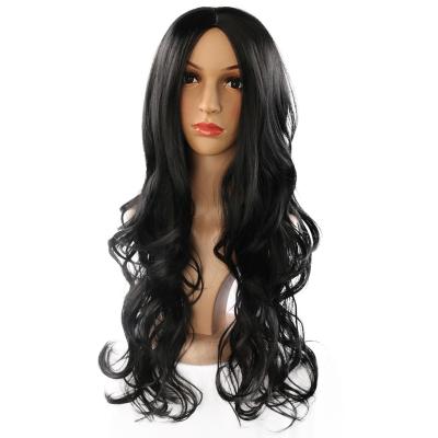 China Harajuku Wig 26In Long Women Hair Wigs Hot Selling Daily Use Replacement Wig Black Natural Synthetic Heat Resistant Fiber for sale