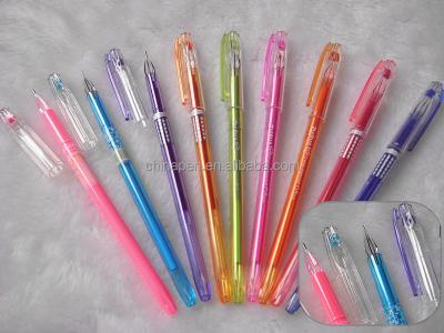 China Newest design pack of 12, 24,36,48 pcs glitter gel pen, colorful glitter gel pen with logo for sale