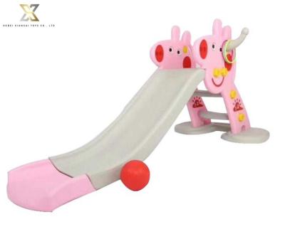 China 2021 New Arrival Factory Price Cheap Mini Kids Slide Playground Plastic Baby With Basket Indoor Slide for sale