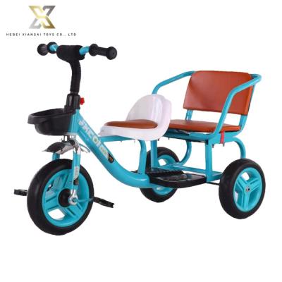 China Ride on Toy Cheap Baby Passenger Children's Toy Cheap Twins Tricycle Ride Double Seats Kids Tricycle for sale