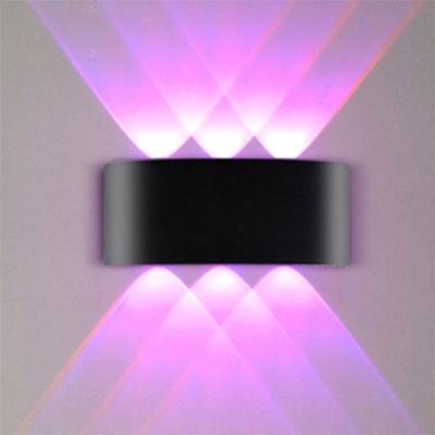 China Large Outdoor Modern Indoor Tempered Glass Bedside Bedroom RGB Led Wall Lamp for sale