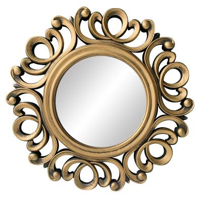 China Luxury Modern 25cm Round Circle Sunburst Wall Mounted Gold Plated Wall Mirrors for Room Decor home Decorative living room for sale