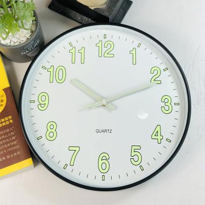 China Vintage Modern 12 inch 30 CM Silent Luminous Number Glow In The Dark Quartz wall clock for study living room bedroom for sale