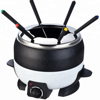 China Non Sustainable Stick 1.6L Fondue Cooking Set 6 Pcs Fork Electric Multifunction Chocolate Fondue Set for sale