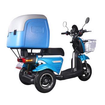 China 2020 High End Fashion Passenger Take Away Dining Car , Fresh Food Refrigerated Electric Tricycle For Cargo for sale