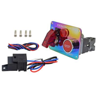 China 12V Red LED Racing Car Engine Start Push Button Ignition Switch Panel Toggle for sale