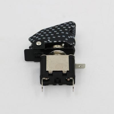 China 12V 20A Red LED Light SPST ON/OFF Rocker Toggle switch for Car Truck Boat with carbon fiber cap for sale