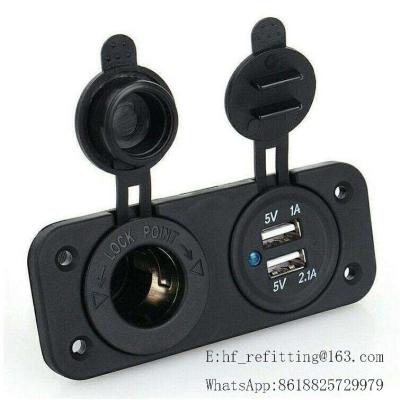 China 3.1A Dual USB Port Socket Charger Powe Socket with Two Hole Panel for sale