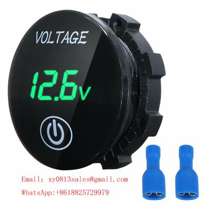 China Mini Digital Voltmeter Panel Volt Voltage Meter Tester With Touch ON OFF Switch for Car Motorcycle Boat Marine Car Acces for sale