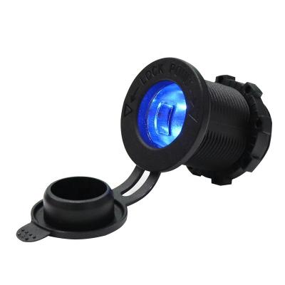 China 24V Waterproof Marine motorcycle car cigarette lighter plug with LED Lighting for sale