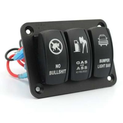 China 3 Gang Blue LED 12V Rocker Switch Control Panel Circuit Universal Car Boat 5pin ON-OFF for sale