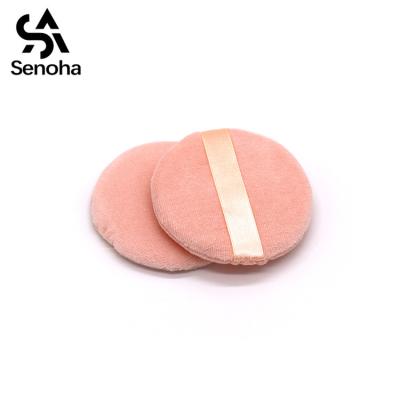 China ESTEL'LA Eco-friendly Round Shaped Sliver White Cotton Cosmetic Makeup Powder Puff for sale