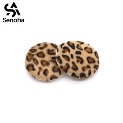 China Eco-friendly ESTEL'LA High Quality Leopard Flossing Cosmetic Puff For Loose Powder Makeup for sale