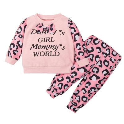 China Anti-wrinkle low price organic cotton boutique clothes long sleeve baby outfit girl pants set for sale