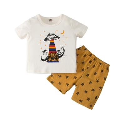 China Hot Selling Simplicity Star Printing Boys Wear Suit Baby Boy Girls 2PCs Home Clothes Sets Newborn Wear for sale