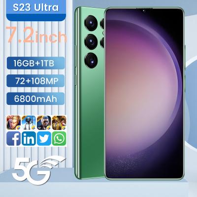 China Dual SIM Card 7.2 Inch S23 Ultra 5G Smartphones Brand New5G Network Mobile Phone 16G+1T 72+108MP Dual Sim Android Unlocked Mobile Phone for sale