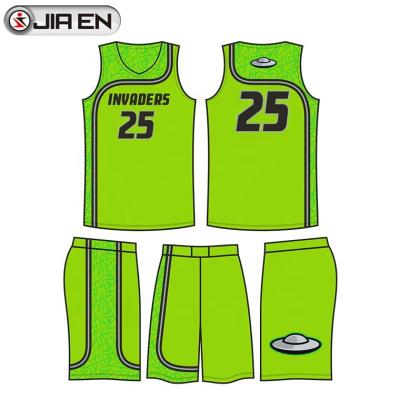 China Antibacterial Green Black Kids Jersey Basketball Uniforms Cool Custom for sale